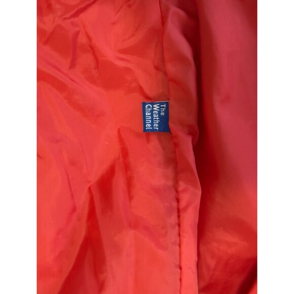 Vintage LL Bean Rain Jacket Hood Coral Orange Weather Channel Nylon Women Medium - Picture 11 of 16